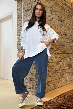 Jos Barrel Jean Washed Dark Denim /31=